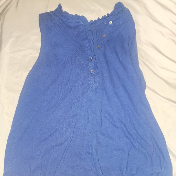 Loft sleeveless ruffle neck top - Picture 1 of 4
